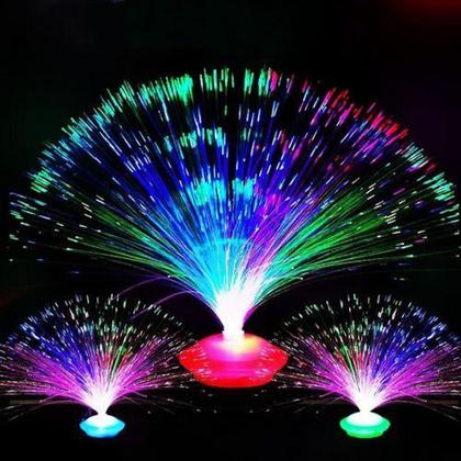 Kit 20 Enfeite De Mesa Abajur Fibra Optica Neon Festas Decoração ...