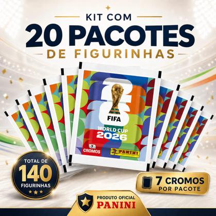Imagem de Kit 20 Envelopes de Figurinhas Copa do Mundo FIFA 2026 com 7 Cromos - Panini