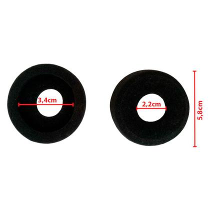 Imagem de KIT 20 Espumas 5,8cm x 1,6cm Preta Vazada para Headset HW251 Jabra Envolve Intelbras CHS THS CDX013 Conduvox