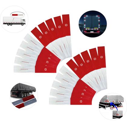 Imagem de Kit 20 Faixa Refletiva Lateral 10 Direita 10 Esquer Caminhao