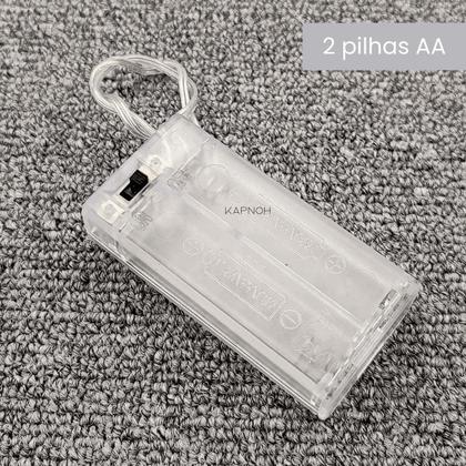 Imagem de Kit 20 Fios de Fada 50 Leds Amarelos Cordão 5 Metros Pilhas