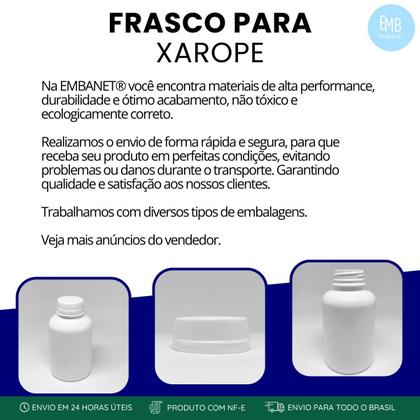 Imagem de Kit 20 Frasco Liso Branco Com Tampa Rosca Para Xarope 250ml