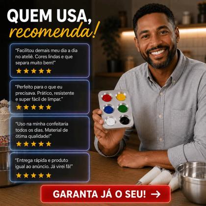 Imagem de Kit 20 Godê Paleta de Alumínio Polido 6 Cavidades Para Pintura Artística em Tela Aquarela Acrílica Guache Óleo Mistura de Cores Ateliê Hobbysta -