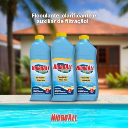 Imagem de Kit 20 Hidrofloc Tripla Ação Clarificante Floculante Hidroall 1L