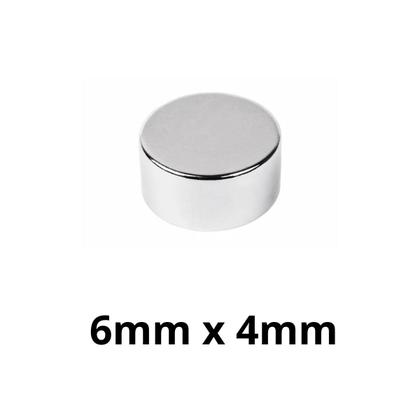 Imagem de Kit 20 Imã Neodímio Disco Magnético N35 6x 4mm Super Forte Potente Redondo