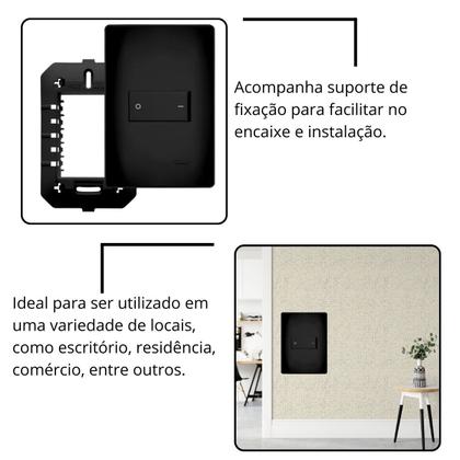 Imagem de Kit 20 Interruptor bipolar simples 20A - PRETO FAME HBK 4049