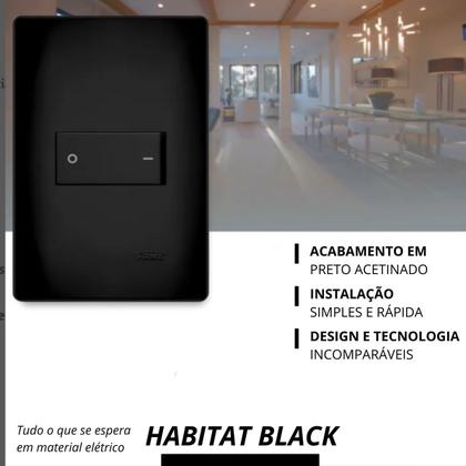 Imagem de Kit 20 Interruptor bipolar simples 20A - PRETO FAME HBK 4049