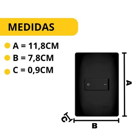 Imagem de Kit 20 Interruptor bipolar simples 20A - PRETO FAME HBK 4049