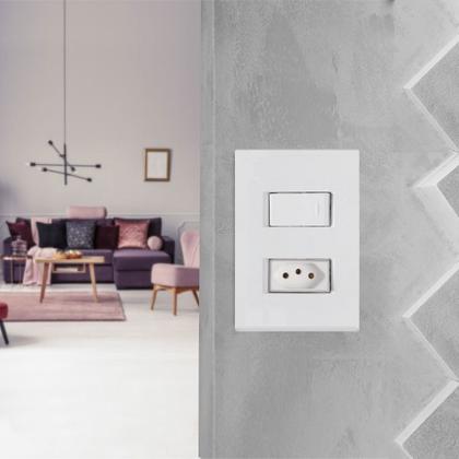 Imagem de Kit 20 Interruptor + Tomada 10A 4X2 Embutir Liz Tramontina