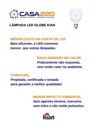 Kit 20 Lâmpadas Led 50W E27 6.500K Branca Fria Bivolt Kian Imagem de Kit 20 Lâmpadas Led 50W E27 6.500K Branca Fria Bivolt Kian