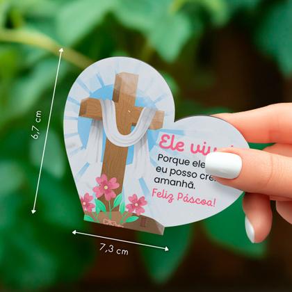 Imagem de Kit 20 Lembrancinhas Pascoa MDF Coracao Singelo