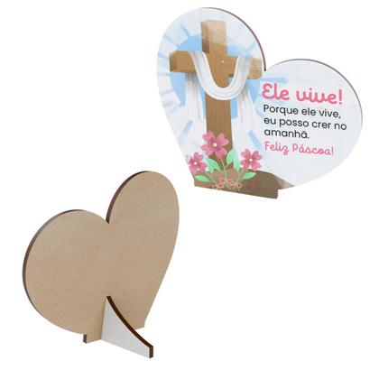 Imagem de Kit 20 Lembrancinhas Pascoa MDF Coracao Singelo