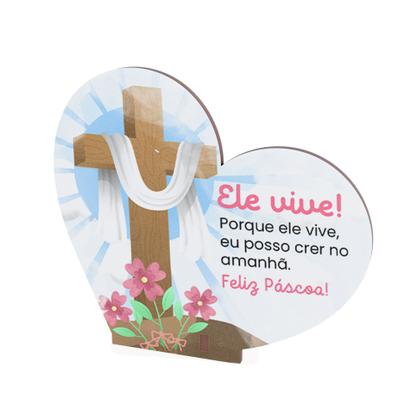 Imagem de Kit 20 Lembrancinhas Pascoa MDF Coracao Singelo