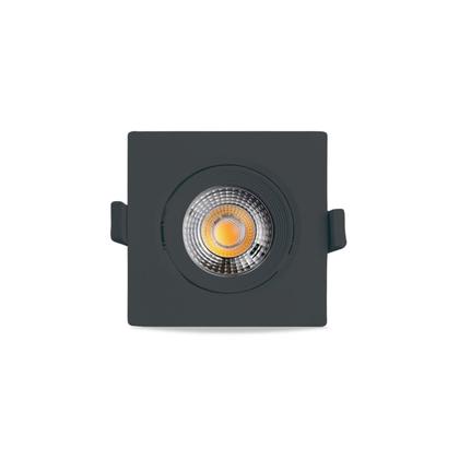 Imagem de Kit 20 Luminária Led Spot 5W Preto Redondo Quadrado Embutido Bivolt