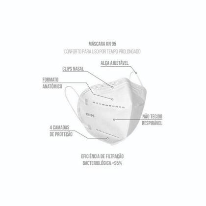 Imagem de Kit 20 Máscaras De Proteção Pff2 Kn95 C/ Anvisa Marca Una