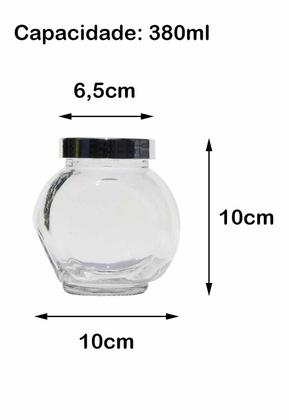 Imagem de kit 20 Mini Baleiro em Vidro Pote Vidro Porta temperos 380ML