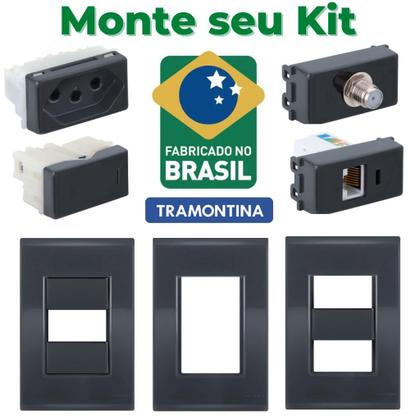 Imagem de Kit 20 Módulo Tomada 20a/250v- Tramontina Liz Grafite