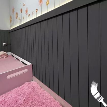 Imagem de Kit 20 Paineis Ripas Shiplap MDF CRU 3mm Decoração Moderna 3D Decorativo