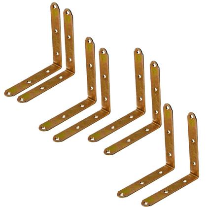 Imagem de Kit 20 Pç Cantoneira L Reforço Moveis 10cm 100 Parafusos 