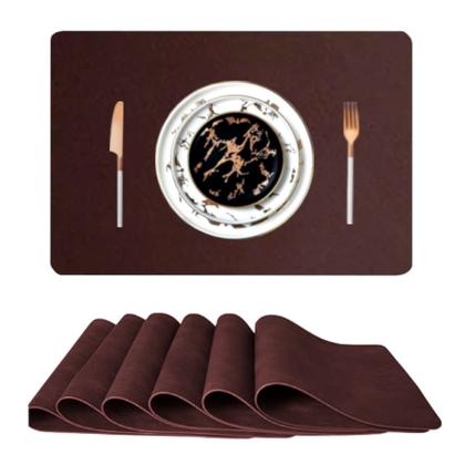 Imagem de Kit 20 Pçs Jogo Americano Mesa Jantar Sala Restaurante couro