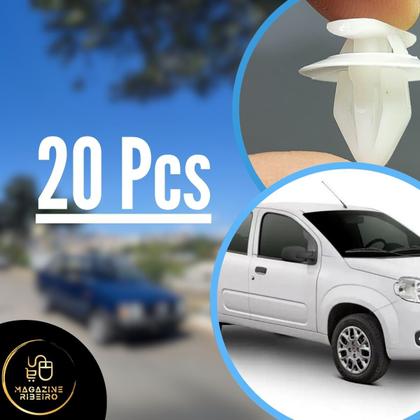 Imagem de Kit 20 Peças Grampos Porta Fiat Uno Elba Fiorino Premio