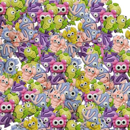 Imagem de Kit 20 pingentes infantil de peixes em resina para montagem de bijuterias de miçangas colar pulseira