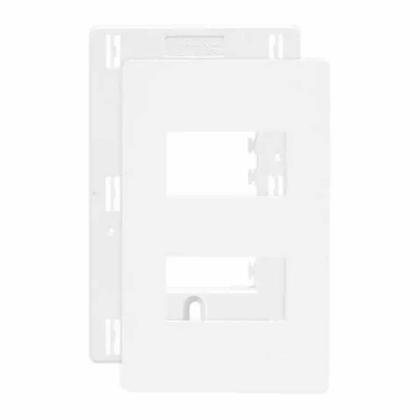 Imagem de Kit 20 - Placa 4x2 2 Posto Separado Infiniti Branco c/ Suporte