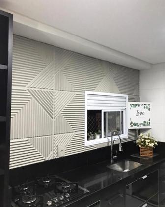 Imagem de Kit 20 Placas Painel Decorativa Ripado Revestimento Parede Decoração Flexivel Impermeavel 3d Pvc 5m²