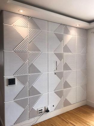 Imagem de Kit 20 Placas Painel Decorativa Ripado Revestimento Parede Decoração Flexivel Impermeavel 3d Pvc 5m²