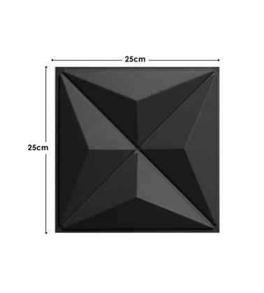 Imagem de Kit 20 Placas Preta 25x25cm 3D Decorativa Revestimento em Bruxelas Plástico PVC Auto Relevo