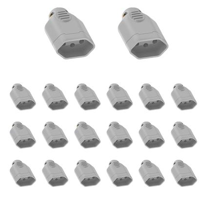 Kit 20 Plug Pino femea 20A 2P+T 250v Ilumi Imagem de Kit 20 Plug Pino femea 20A 2P+T 250v Ilumi