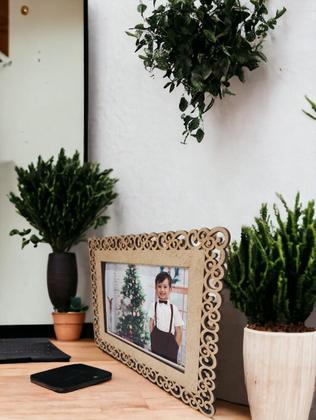 Imagem de Kit 20 Porta Retrato Mdf Cru Foto 10X15 Arabesco Pérola