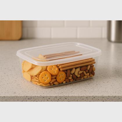 Imagem de Kit 20 Potes 1 Litro Com Tampa, Jogo Potes Retangular Marmita Fitness Prime