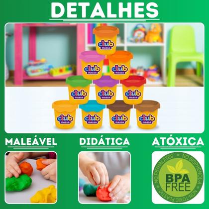 Imagem de Kit 20 Potes Potinho De Massinha Massa De Modelar Atóxicas Cores Sortidas