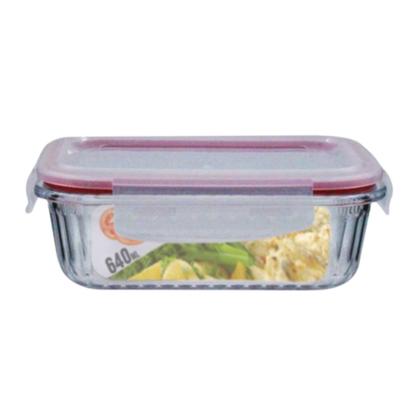 Imagem de Kit 20 Potes Retangular 4 Travas Marmita Canelado 640ml