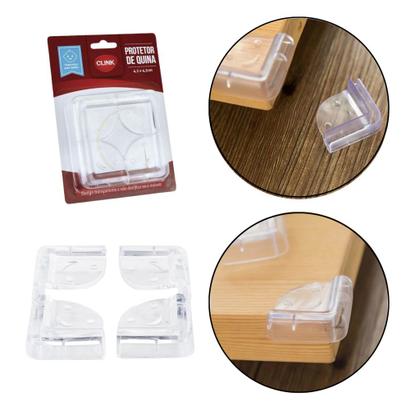 Imagem de Kit 20 Protetor de Quina Móveis Mesa Cantoneira Silicone Bebê