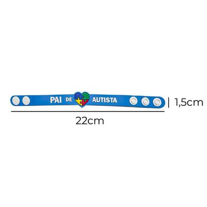 Imagem de Kit 20 pulseiras emborrachada 22cm com regulagem pai e mãe de autista identificação autismo