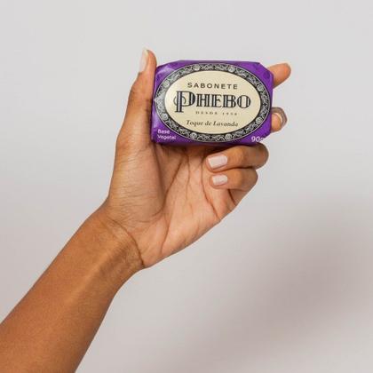 Imagem de Kit 20 Sabonetes em Barra Toque de Lavanda Glicerina Vegetal Vegano Phebo 90g