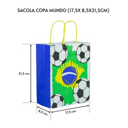 Imagem de Kit 20 Sacolas Copa do Mundo 17,5x8,5x21,5cm