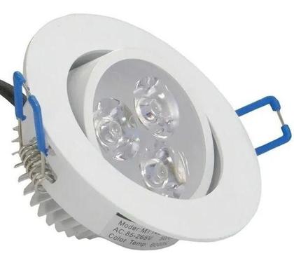 Imagem de Kit 20 Spot Led Embutir Redondo Direcionável 3W Branco 6500K