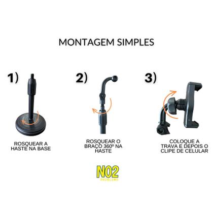 Imagem de Kit 20 suporte para celular de mesa articulado 360 no2problems