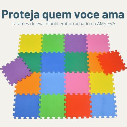 Imagem de Kit 20 Tapete infantil emborrachado 50x50cm tatame eva