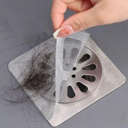 Imagem de Kit 20 Tela Protetora Filtro Adesivo para Ralo Banheiro Cozinha