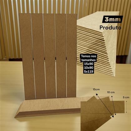 Imagem de Kit 20 Tiras Shiplap MDF 3mm Decoração Parede