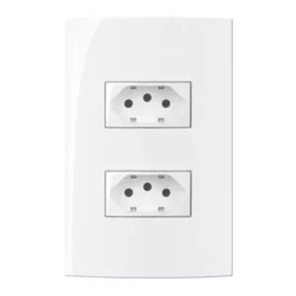 Imagem de Kit 20 Tomadas e Interruptores Sleek 4x2 Branca Completa - Margirius