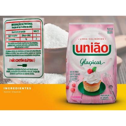 Imagem de Kit 20 Un. Açucar Refinado De Confeiteiro Glaçucar União 500g