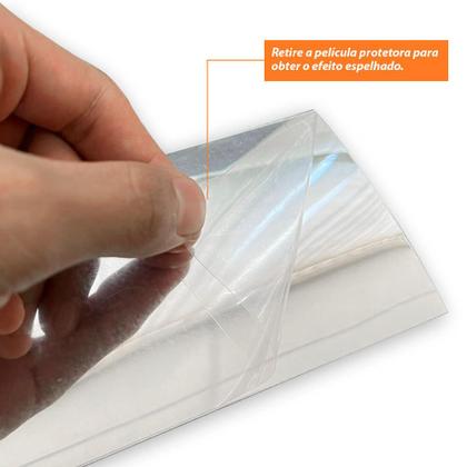 Imagem de Kit 20 Un. Espelho Flexível Decorativo 30x7,5cm Retangulo Brick