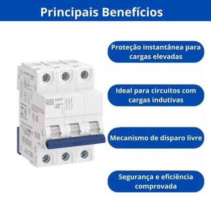 Imagem de Kit 20 unid - weg disjuntor tripolar 10a (mdw-c 10a 3 polos)