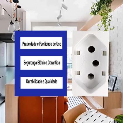 Imagem de Kit 20 Unidades - Módulo Tomada Margirius B3 2p+t 10a-250v Branco