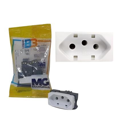 Imagem de Kit 20 Unidades - Módulo Tomada Margirius B3 2p+t 10a-250v Branco